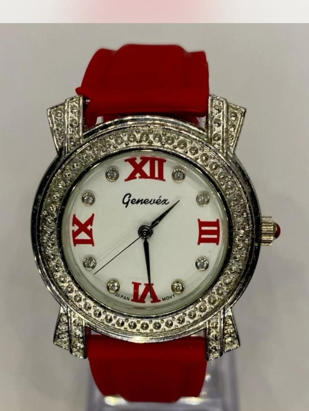 ** Ruby Red  ^ Iced Crystal Accent Women's Designer Watch ***